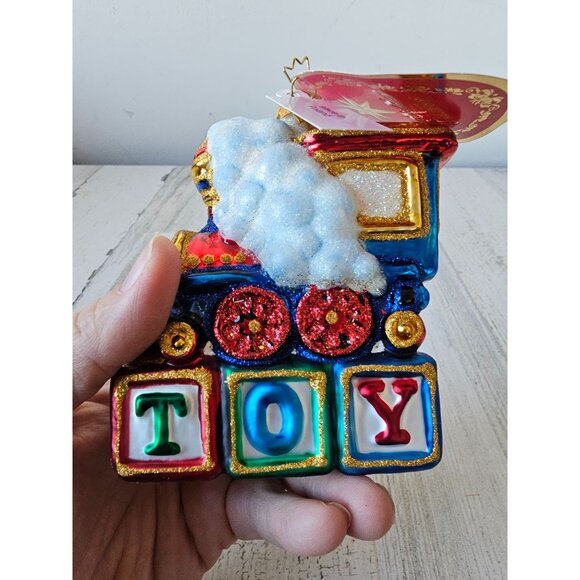 Radko choo choo cheer train locomotive toy caboose new Xmas tree ornament - Picture 5 of 14